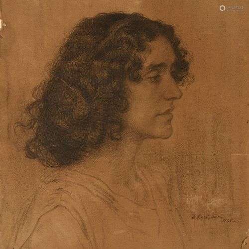 KASATKIN NIKOLAÏ (1859-1930) Portrait d’une femme Crayon sur...