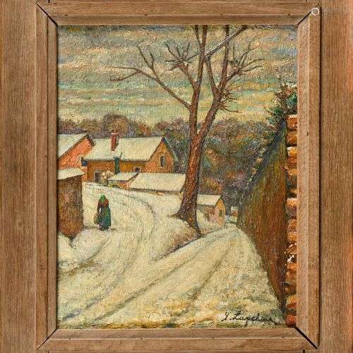 LAPCHINE GEORGES (1885-1950/51) Paysage d’hiver Huile sur to...
