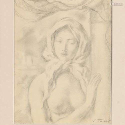 WOULFART MARIUS (1905-1991) Portrait d’une femme Crayon sur ...