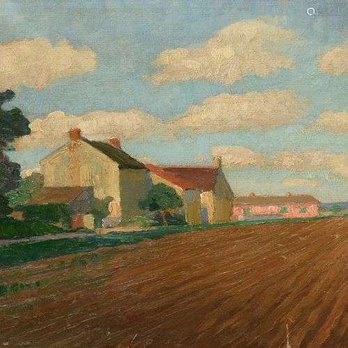 PORTNOFF MICHEL (1885-1978) Paysage villageois, Noisy-sur-Éc...