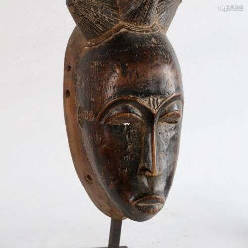 Sénoufo, côte-d'ivoire, masque de danse figurant un visage d...