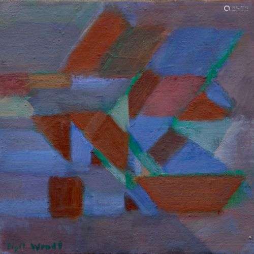 Eigil Wendt (né en 1922) ,notat, huile sur toile, sd,1982, (...