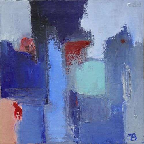 Ecole Danoise, composition en bleus, huile sur toile, (ref a...