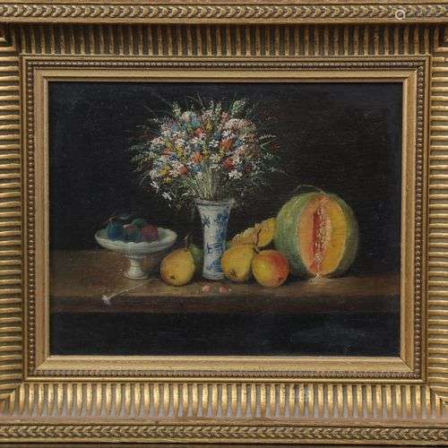 ECOLE FRANCAISE, nature-morte à l'orange, huile sur panneau,...