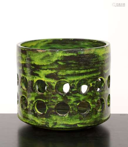 MADO JOLAIN (1921-2019), important cache-pot en faience émai...