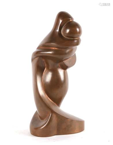 Mathieu, statuette à patine brune nuancée, signée, 1967, ht ...