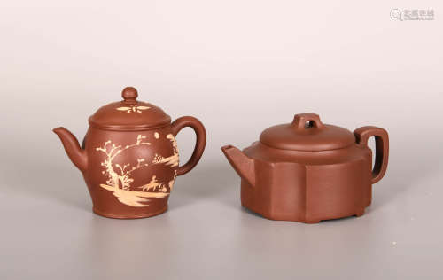 紫泥茶壺 1組2件