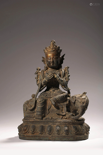 A Chinese bronze figure of Samantabhadra Bodhisattva,