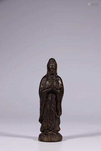 A Chinese agarwood or 'chenxiangmu' figure of Guanyin,