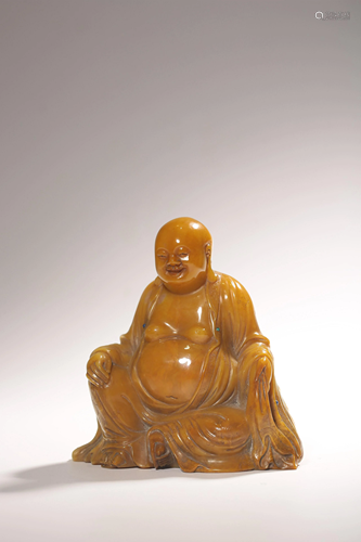 A Shoushan stone carving of Maitreya Buddha, Width