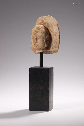 A fine marble Buddha head, presumably Tang dynasty, L