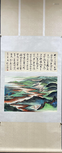 A Chinese scroll, Chen Peiqiu Landscape Paper, 67 x 45