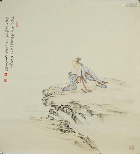 A Chinese scroll, Ren Zhong 