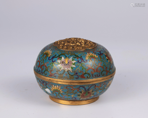 A three-piece cloisonne set, ç‚‰ï¼šH 12 cm - Width 13,5