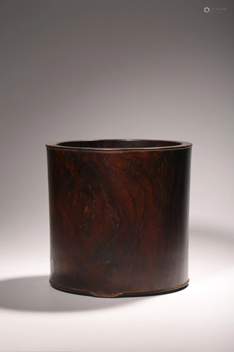 A Chinese Huanghuali brush pot, Width 20 cm - H 26 cm