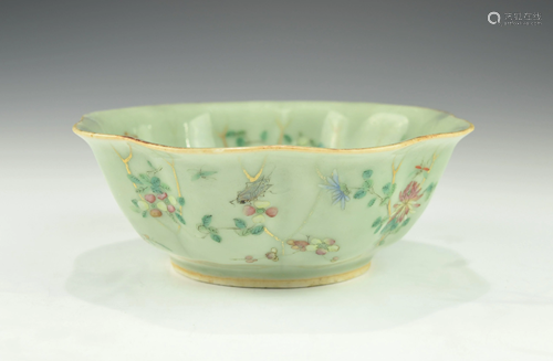 A CHINESE FAMILLE ROSE LOBED BOWL