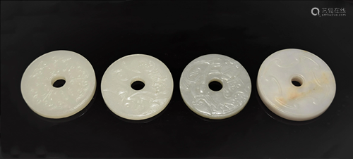 FOUR CHINESE JADE DISCS