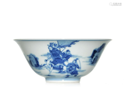 A CHINESE BLUE AND WHITE BOWL