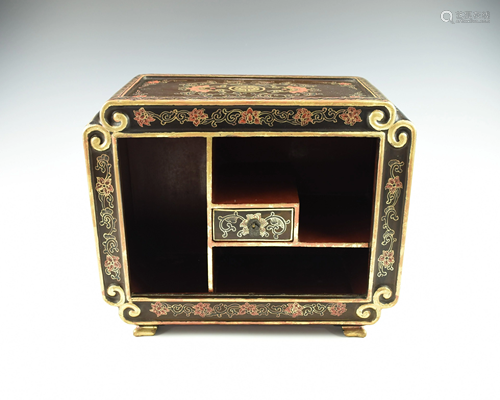 A CHINESE LACQUERED PRECIOUS OBJECT TAB…