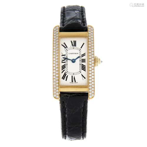 CARTIER - a Tank Americaine wrist watch.