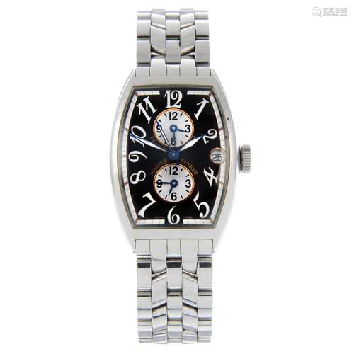 FRANCK MULLER - a Master Banker Triple-Time bracelet watch.