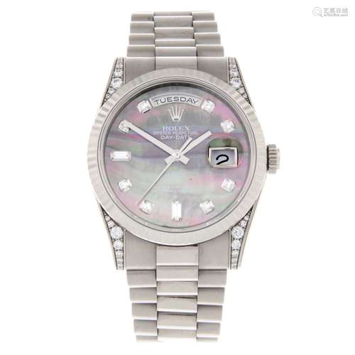 ROLEX - an Oyster Perpetual Day-Date bracelet watch.