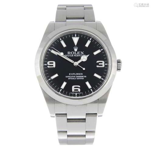 ROLEX - an Oyster Perpetual Explorer bracelet watch.