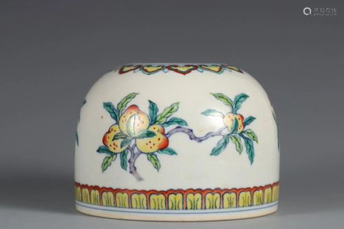 A DOUCAI 'FRUITS' PORCELAIN WATER POT