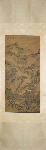 A CHINESE PAINTING OF MOUNTAIN VIEW, WANG SHIMIN