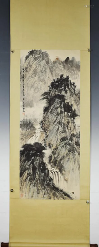 A PAINTING OF MOUNTAIN SCENE, FU BAOSHI