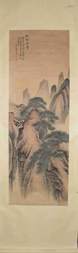 CHINESE PAINTING OF MOUNTAIN SCENE, DONG BANGDA