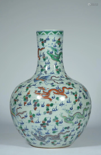 A DOUCAI 'DRAGON & PHOENIX' CELESTIAL VASE