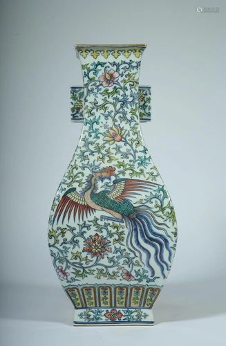 A DOUCAI 'PHOENIX AND DRAGON' ZUN VASE