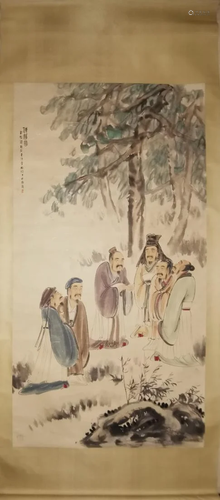 A PAINTING OF SCHOLARS' GATHERING, FU BAOSHI