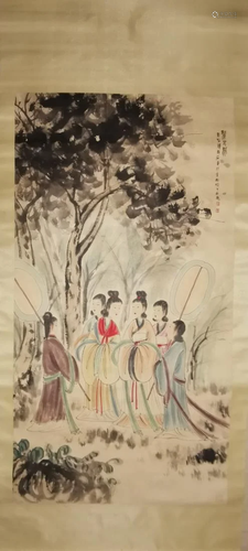 CHINESE PAINTING OF LADIES, FU BAOSHI