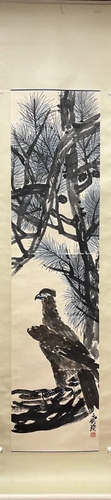 A PAINTING OF AN EAGLE ON PINE TREE, QI BAISHI