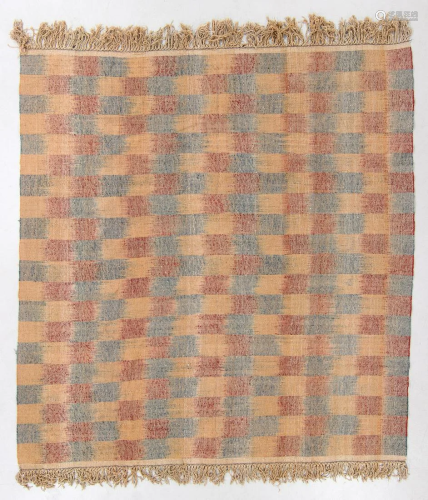 Vintage Wool Ikat Pattern Kilim, Nepal, 9'2'' x 9'8''
