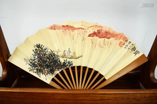 A FOLDING FAN OF RIVERSIDE SCENERY, FU BAOSHI