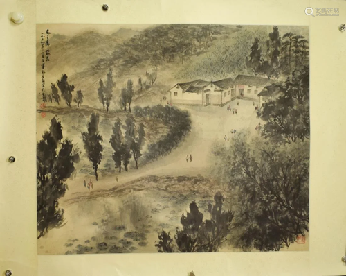 A PAINTING OF CHAIRMAN MAO'S FORMER RESIDENCE