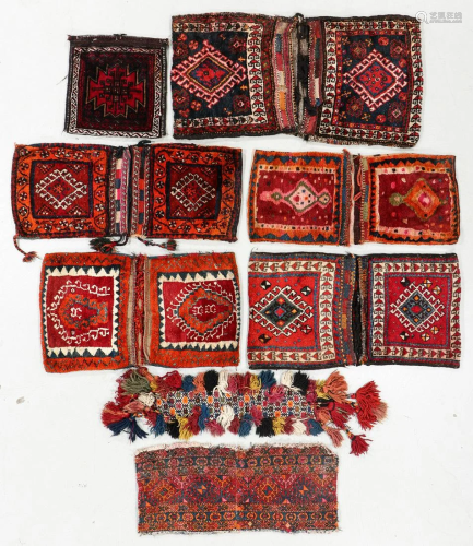 Collection of Vintage Persian Bags and Trappings (8)