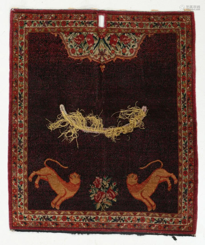 West Persian Saddle Rug, Circa 1900, 2'11'' x 3'5''