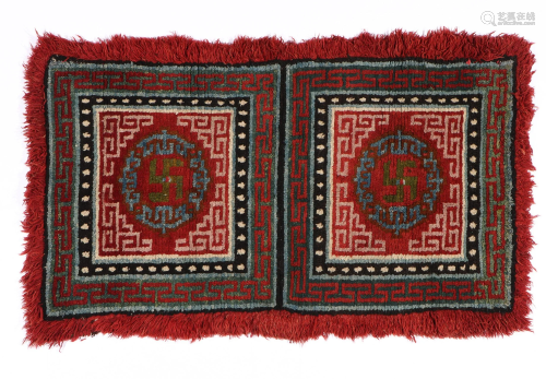 Double Square Bedding Rug, Tibet, Circa 1900, 2'7'' x