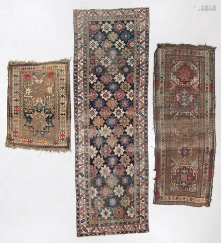 Three Antique Caucasian Rugs