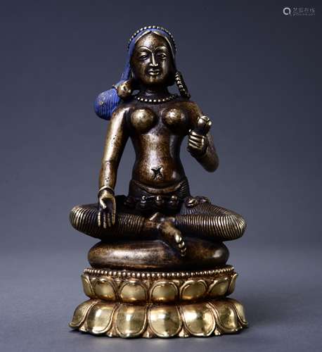 A Gilt Bronze Statue Of Tara