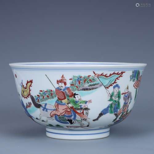 A WUCAI FIGURES FIGHTING BOWL