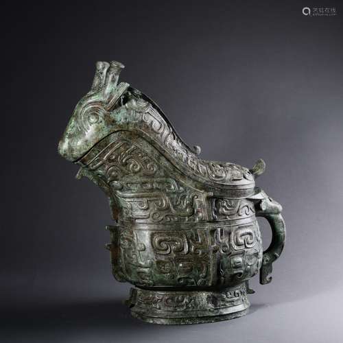 An Archaistic Bronze Ox Food Vessel, Gong