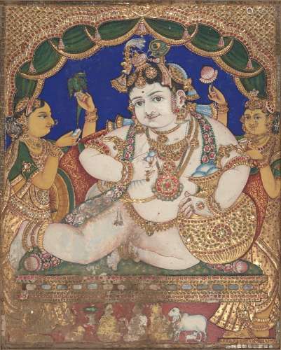 An icon of the child Krishna, Tanjore, South India, late 19t...