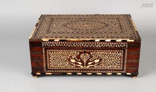 A large Horshiapur ivory inlaid chest, India, 19th century, ...