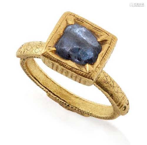 A South Indian sapphire ring, India, 18th century, the solid...