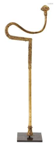 A Dervish crutch with gilding and inscription, North India, ...